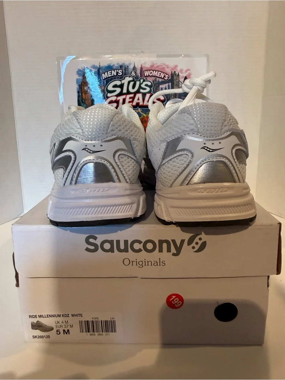 Saucony White Silver Men's/Kids Running Sneakers